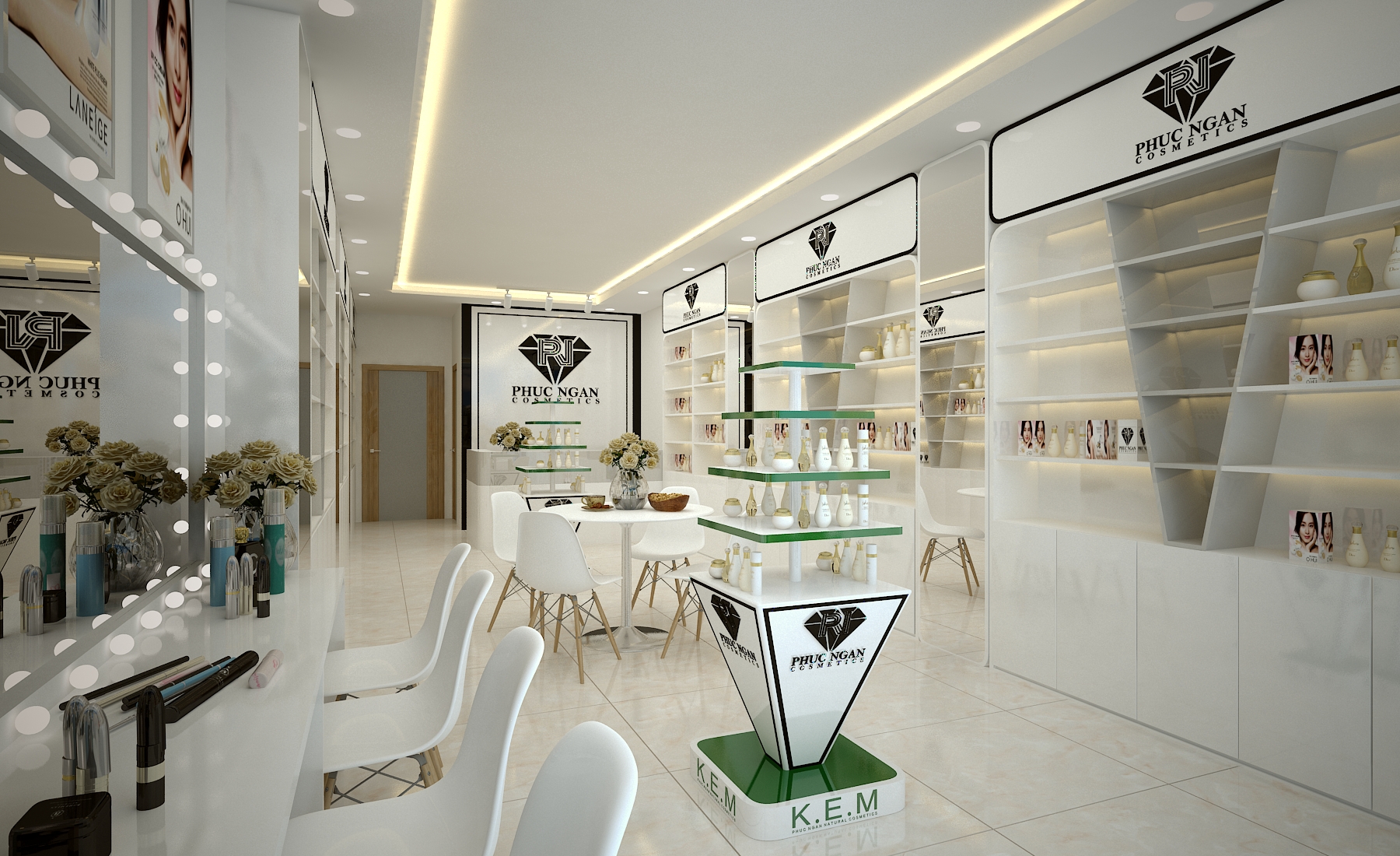 Tư vấn thiết kế shop mỹ phẩm KEM 2