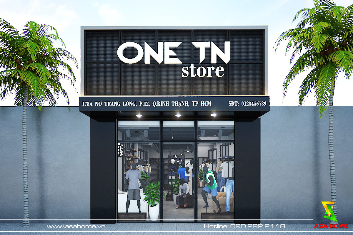 Thiết kế shop thời trang nam ONE TN 1