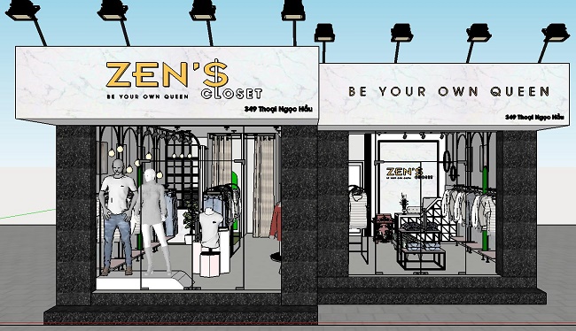 Thiết kế shop thời trang nam ZEN'S CLOSET đẳng cấp phái mạnh